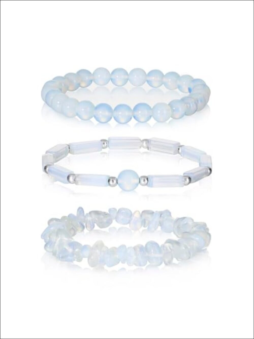 Natural Stone Bracelets for Women 8mm Crystal Beaded Stretch Handmade Healing